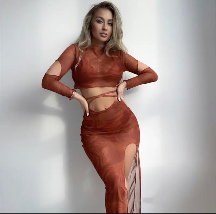 Lace European and American Long-Sleeved Blouse Sexy Split Bikini Four-Piece Suit